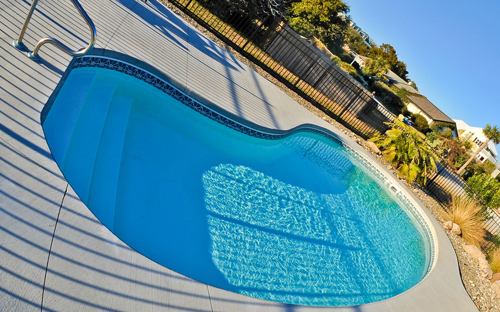 Alaglas Pools Martinique fiberglass swimming pool in white